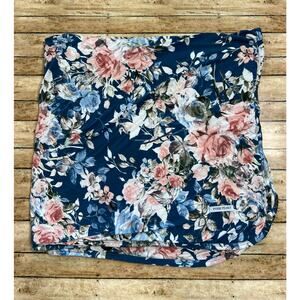 Posh Peanut Blue Rose Floral Bamboo Patoo Blanket 40x40"